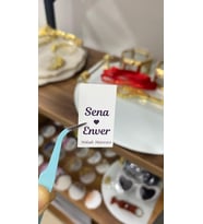 Söz, Kına, Nişan, Düğün Süsleme Kartı 3x5 cm Kraft Renk - 50 Adet - Arletikettasarım