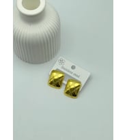 Çelik Gold Kare Küpe - 25-clk45