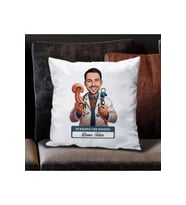 Erkek KBB Doktoru Karikatürlü Yastık
