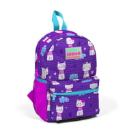 Minik Yuva Sırt Çantası Mor Pembe Kedi Desenli İki Bölmeli 23328