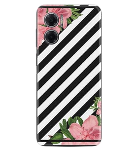 Xiaomi Redmi Note 11E Kılıf Resimli Desenli Baskılı Silikon Strip Flowers 2 1409