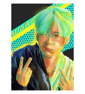 Bts Suga Dijital Resim Tablo Ahşap Poster Dekoratif Kod2182