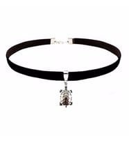 Siyah Renk Kadife Kaplumbağa Choker