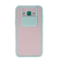 Samsung Galaxy J7 Kılıf Palm Buzlu Kamera Sürgülü Silikon - Turkuaz