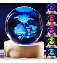 Wolawood Kristal Cam Kar Küresi 3D Renk Değiştiren Rgb'li Doğal Ahşap Standlı USB Kablolu LED Işıklı Lamba Seti Konsept Dekoratif Hediyelik Eşya Top Dekor Özel Premium Seri