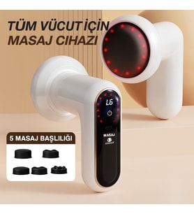 5 Başlıklı 6 Kademeli 3 Fonksiyonlu Şarjlı Tüm Vucut İçin Masaj Aleti Özel Antiselülit Masaj Cihazı – Vücut Şekillendirici