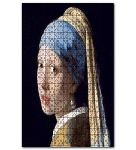 Cakapuzzle İnci Küpeli Kız Yağlıboya Resim Puzzle Yapboz MDF (Ahşap) (120 Parça)
