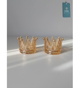 Royal Crown  2 'li Mumluk ve Tealight Mum Tutucu