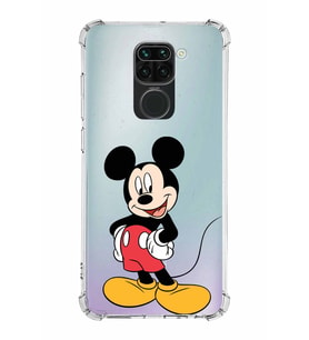 Xiaomi Redmi Note 9 Köşe Korumalı Antişok Kapak Mickey Mouse Tasarımlı Şeffaf  Kılıf