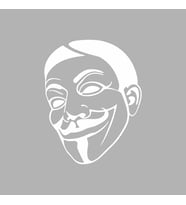 V For Vandetta Araba Stickeri siyah 14x18 CM (Beyaz)