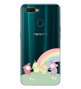 Oppo A5S/AX7/A12 Uyumlu Teletubbies Desenli Şeffaf Telefon Kılıfı