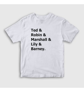 Presmono Unisex Çocuk Beyaz Names How I Met Your Mother T-Shirt 195478tt (Beyaz)
