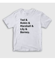 Presmono Unisex Çocuk Beyaz Names How I Met Your Mother T-Shirt 195478tt (Beyaz)