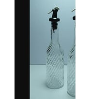 Şeffaf Cam Yağlık Sirkelik Yağdanlık Siyah Az Döken Kapaklı 400ml Ev Sofra Mutfak  SF33E