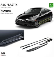 S-Dizayn Honda Civic FC5 ABS Plastik Yan Kapı Çıtası Parlak Siyah 4 Prç. 2016-2021 A+Kalite (Karışık)