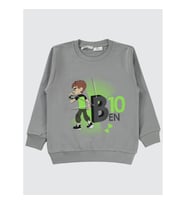 Ben 10 Erkek Çocuk Uzun Kol Sweatshirt 2-5 Yaş Gri (Gri)