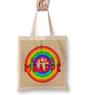 Kylian Mbappé - Vintage Retro Rainbow Style Bez Çanta Uzun Saplı