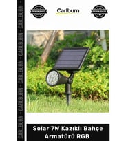 #Solar Dış Mekan Aydınlatma Su Geçirmez Güneş Enerjili Peyzaj Solar 7W Kazıklı Bahçe Armatürü RGB