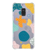 Samsung Galaxy A8 2018 Uyumlu Köşe Korumalı Antişok Kapak Geometrik Şekiller  Tasarımlı Şeffaf Kılıf