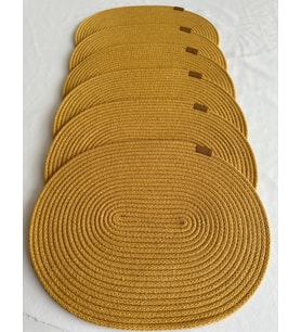 Jüt Amerikan Servis Sofra Altlığı, Masa Dekoru Supla Oval 30x40 6lı (Hardal)