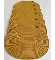 Jüt Amerikan Servis Sofra Altlığı, Masa Dekoru Supla Oval 30x40 6lı (Hardal)
