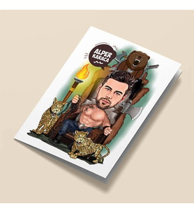 Kişiye Özel Antik Dönem Kralı Karikatürlü Tebrik Kartı
