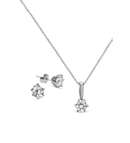 925 Ayar Gümüş Tek Taş Set - S014802