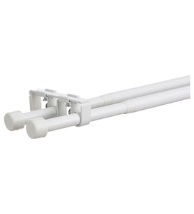 Perde çubuğu seti, beyaz, 120-210 cm 19 mm, ikili