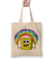 Spongebob Rainbow Süngerbob Bez Çanta Uzun Saplı