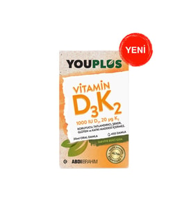 Youplus Vitamin D3K2 1000 IU Damla 20 ML (Krem)