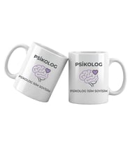 Psikolog Temalı Kişiye Özel Kupa Bardak – İsim Yazılı Psikolog Meslek Kupası Psikolog Hediyesi (Beyaz)