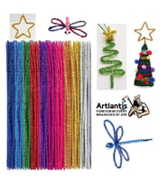 Metalik Şönil Renkli 30 Cm 50'li 1 Paket Artlantis 30 Cm Renkli Metalik Tüylü Tel 50 li 1 Paket (Karışık)