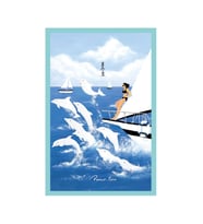 Yazın Kalbinde Bir Yolculuk – Doğa ve Özgürlük Temalı Hediye Not Kartı & Kartpostal  10x15 cm (Mavi-Yeşil-Siyah-Beyaz)