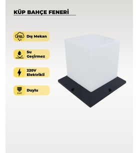 E27 Duylu Set Üstü Düz Bahçe Feneri – Su Geçirmez Dış Mekan Aydınlatma, Bahçe Armatürü