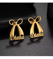 Kişiye Özel Fiyonk Model İsim Küpe 925K Gümüş (Gold)