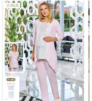 FLZ 31-283 Hamile Lohusa 3 Lü Pijama Sabahlık Tk (Mavi)
