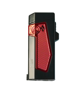Zorro 4 Torch Pürmüz Siyah-Kırmızı Metal Puro Çakmağı