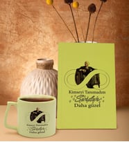 BK Gift Kimseyi Tanımadım Ben Atatürk Temalı Sarı Sert Kapaklı Defter ve Middle Kupa Seti-1, Arkadaşa Hediye, Yeni İş Hediyesi, Doğum Günü Hediyesi