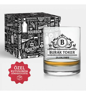 Şık Kutusunda Kişiye Özel Viski Bardağı