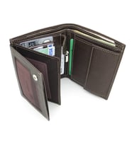 Hakiki Deri Cüzdan  İsme Özel Cüzdan  10x12,5 Dikey  TM 1256-4 Hediyelik Cüzdan (Siyah-Gri)