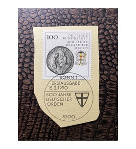 Almanya İlkgün Özel Damgalı Fragman Pul 800 Jarhe Deutscher Orden (Nişan) 1990 Bundespost