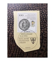 Almanya İlkgün Özel Damgalı Fragman Pul 800 Jarhe Deutscher Orden (Nişan) 1990 Bundespost