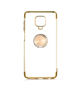 Redmi Note 9S / Redmi Note 9 Pro Kılıf Kenarları Renkli Yüzüklü Manyetik Silikon (Gold)