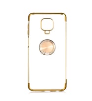Redmi Note 9S / Redmi Note 9 Pro Kılıf Kenarları Renkli Yüzüklü Manyetik Silikon (Gold)