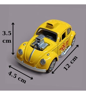 Metal Araba Çek Bırak Vw Bettle Modifiye Sarı Sesli ve Işıklı