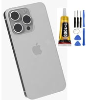 iPhone 14 Pro  Arka Cam Kapak Pil Kapağı Yüksek Kalite + B700 + Tamir Kiti (Beyaz - Gümüş)