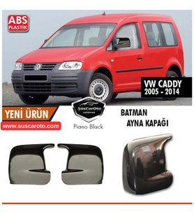 Vw Caddy Mk2 2005-2014 Uyumlu Batman Yarasa Ayna Kapağı Piano Black ABS Plastik