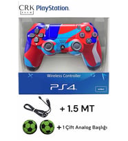 Playstation 4 DualShock Yeni Nesil V2 Yenilenmiş Gamepad + 1.5 MT Şarj Kablo + 1 Çift Analog Başlığı Hediye