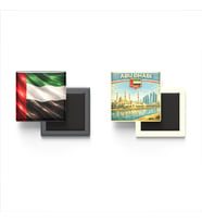 Buzdolap Magnetleri - Birleşik Arap Emirlikleri Bayrağı ve Abu Dabi Retro Tema - 2'li Set Magneti
