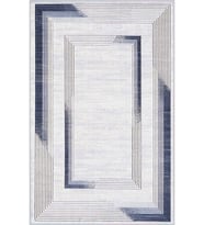 Eliana Home Baskılı, Yıkanabilir Kaymaz Taban Salon Halısı LNA0404 100x150 cm (Mavi)